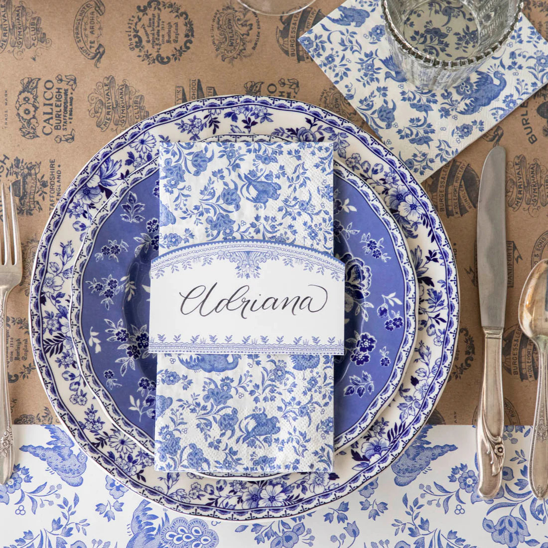 Hester and Cook - Guest Towel Napkins - Blue Regal Peacock - Findlay Rowe Designs