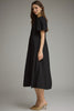 Entro - Dress - Midi V-Neck Pleated Bodice - Black - Findlay Rowe Designs