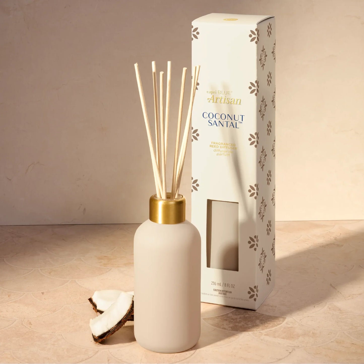 Capri Blue -  Reed Diffuser 8oz - Coconut Santal Terrazza Velluto - Findlay Rowe Designs