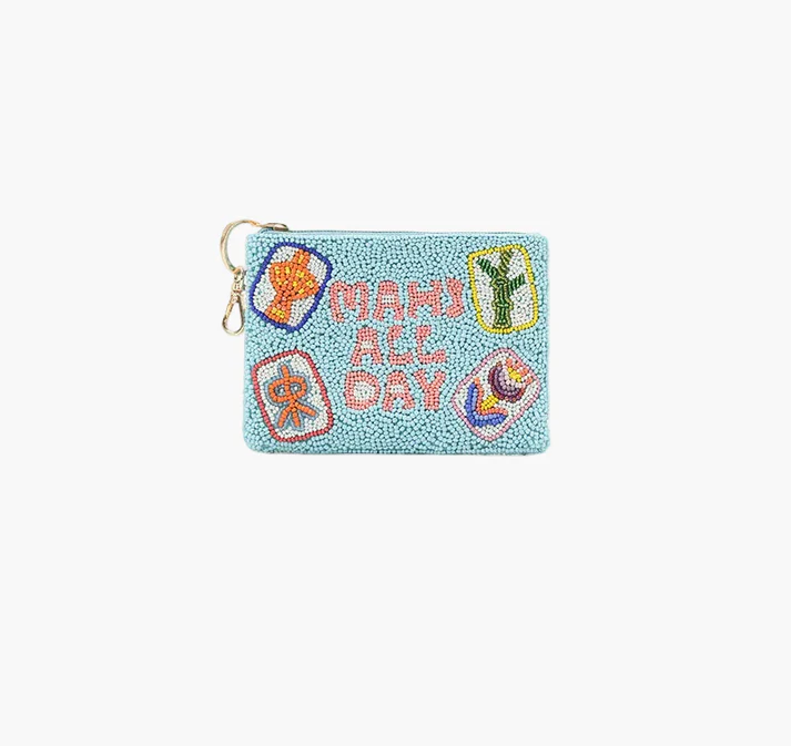 America and Beyond - Beaded Coin Pouch - Mahj All Day