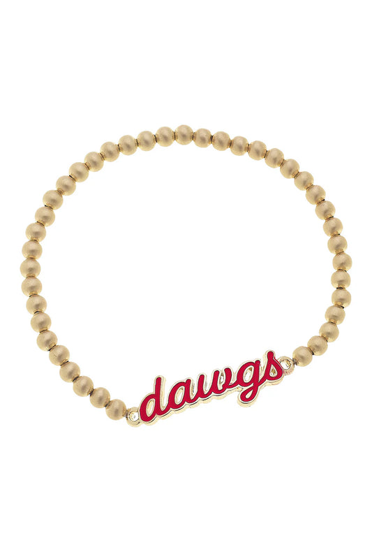 Canvas - Georgia Bulldogs Enamel Script Stretch Bracelet