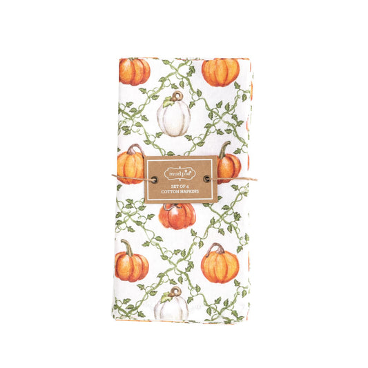 Mud Pie - Cloth Napkin Set - Pumpkin Vine - Findlay Rowe Designs