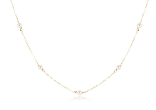 Enewton - 17" Choker Simplicity Chain Gold - Pearl 4mm - Findlay Rowe Designs