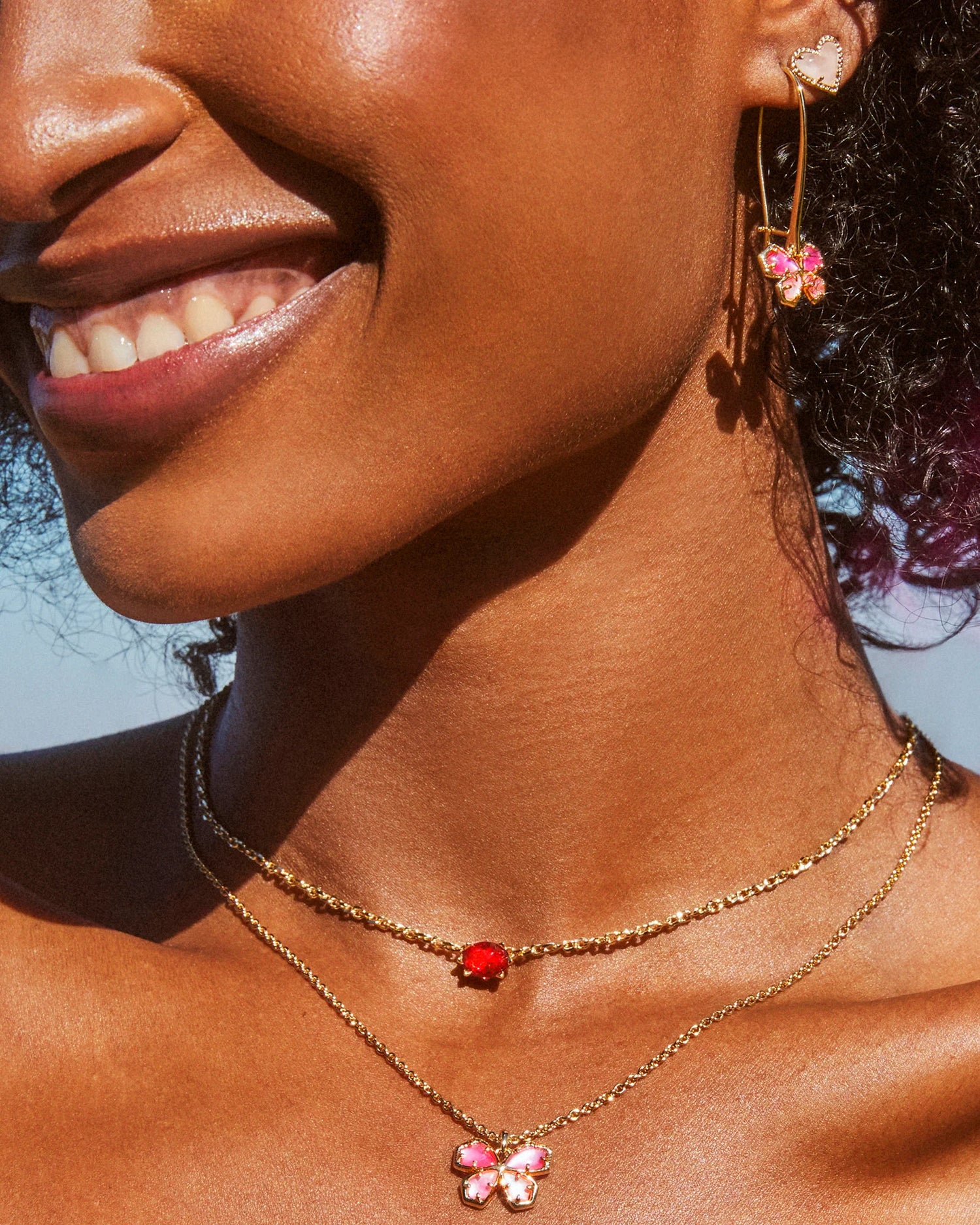 Crystal Findlay Kendra Scott - Cailin Gold Pendant Necklace - Red Crystal | Findlay ...