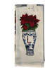 Hand Towels - Poinsettia Chinoiserie Vase - Initial