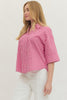 Entro - Top - Gingham 3/4 Sleeve - Hot Pink - Findlay Rowe Designs