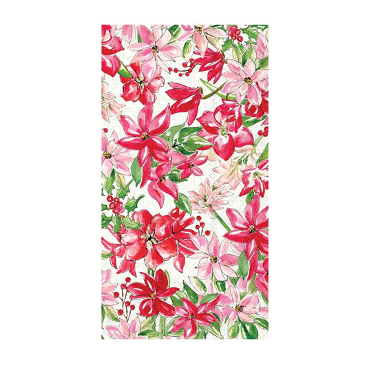 Rosanne Beck - Guest Towel Napkin - Holiday Poinsettias - Findlay Rowe Designs