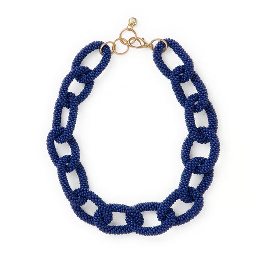 Ink & Alloy - Necklace - Chain Link Beaded - Navy