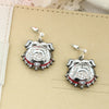 Earring - Crystal UGA Bulldog - Silver - Findlay Rowe Designs