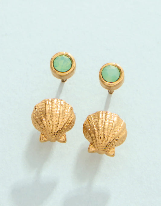 Spartina - Earring - Little Shell Stud Set of 2 - Sea Foam - Findlay Rowe Designs