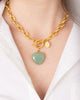SUSAN SHAW - Stone Heart Toggle Necklace - GREEN JADE