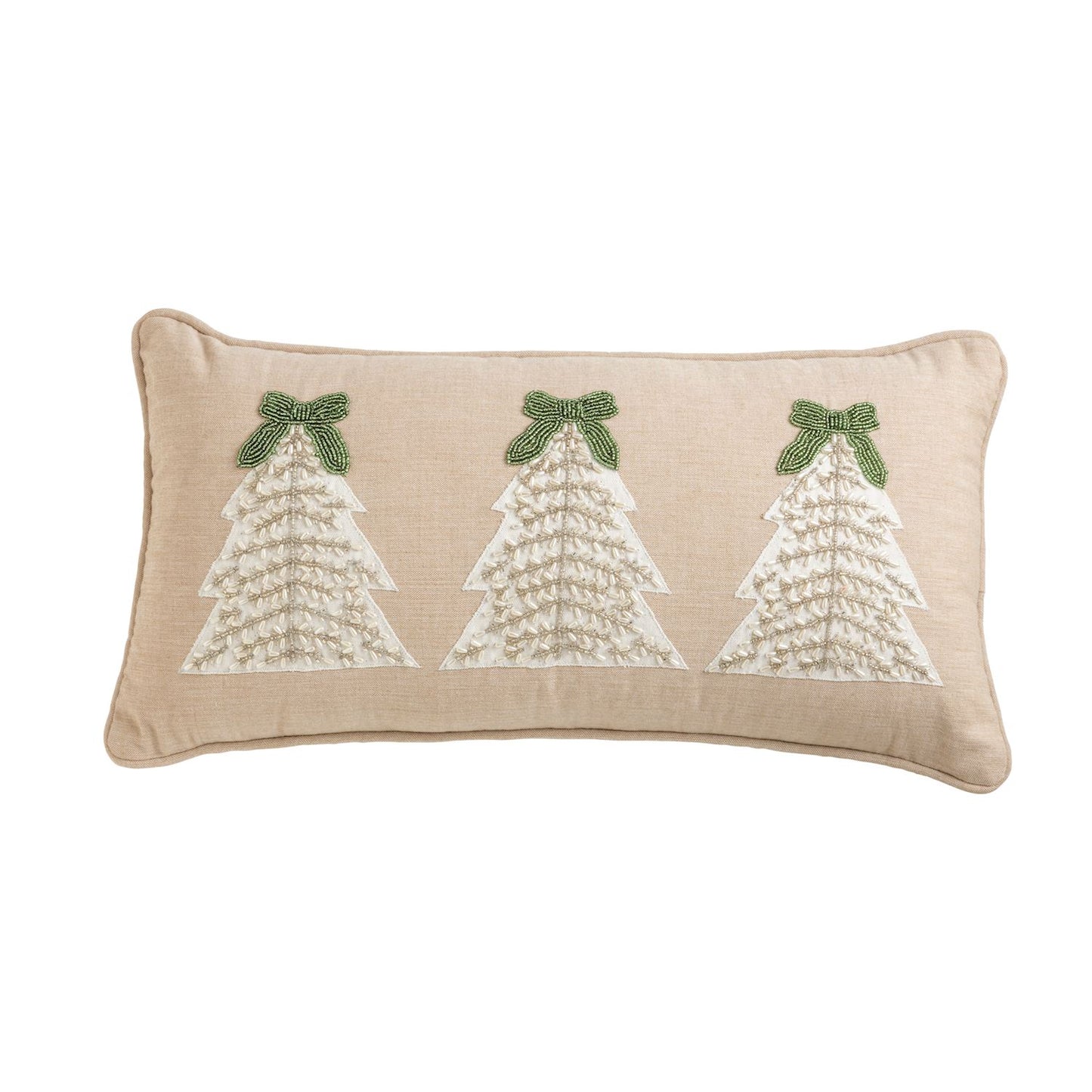 Mud Pie - Pillow - Beaded - White Christmas - Findlay Rowe Designs