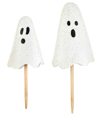 Mud Pie - Halloween Metal Ghost Yard Stake