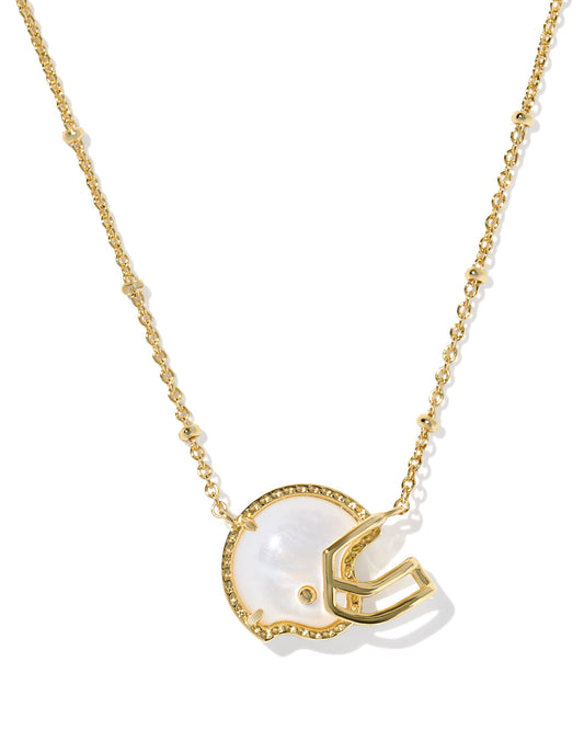 Kendra Scott - Necklace - Football Helmet Short Pendant - Gold Ivory Mother Of Pearl" - Findlay Rowe Designs