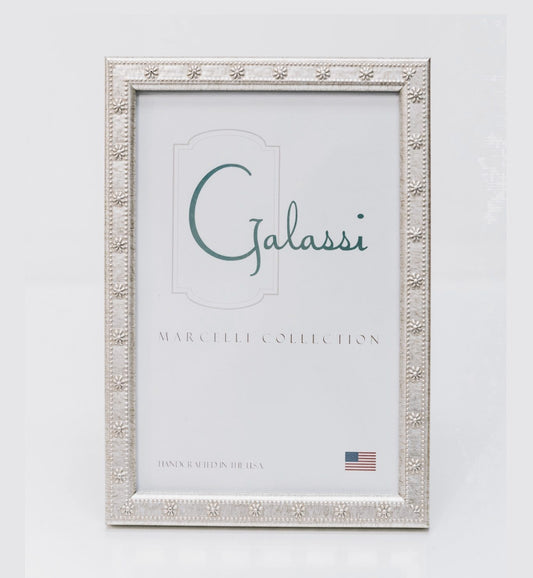 F. G. Galassi - Marcelli Collection Italian Designed Resin Moulding Photo Picture Frame - Thin Silver Daisy 5x7 - Findlay Rowe Designs