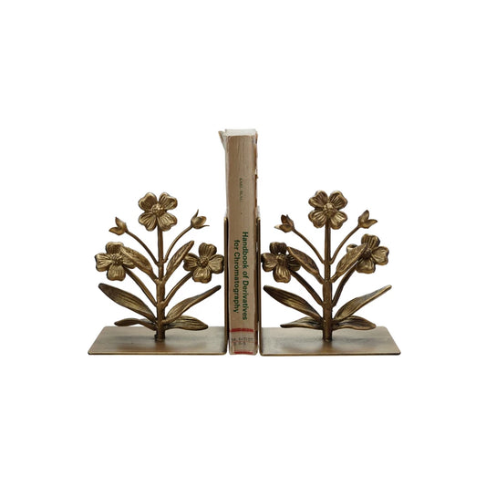 Bookend - Cast Iron Flower - Set of 2