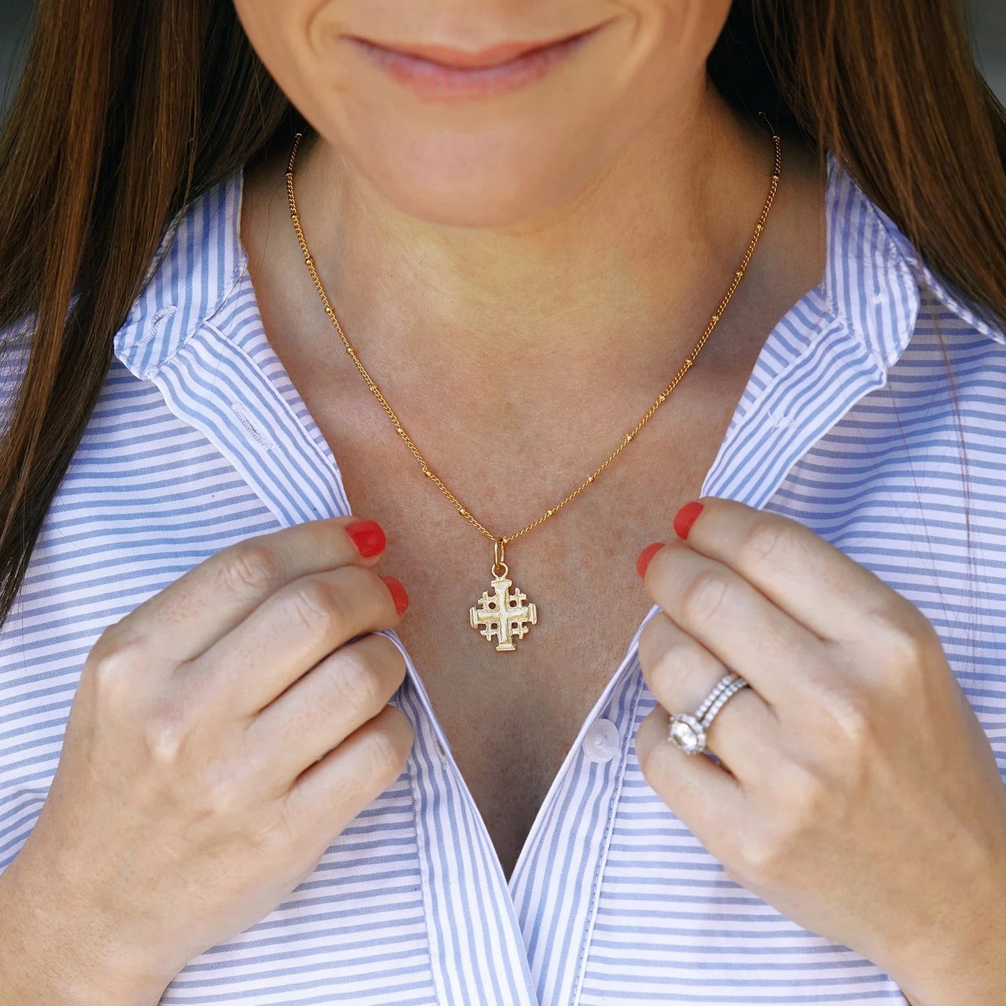Susan Shaw - Necklace - Dainty  Jerusalem Cross - Findlay Rowe Designs