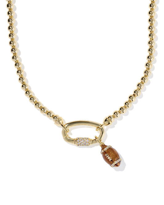Kendra Scott - Necklace - Football Metal Strand - Gold White CZ - Findlay Rowe Designs