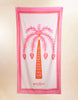Spartina 449 - Beach Towel Palm Stripe - Pink - Findlay Rowe Designs