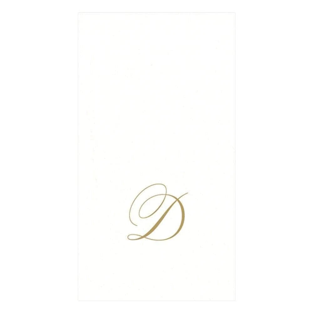Caspari - Guest Towel Napkin - White Pearl-Paper Linen Napkin - Monogram - Findlay Rowe Designs