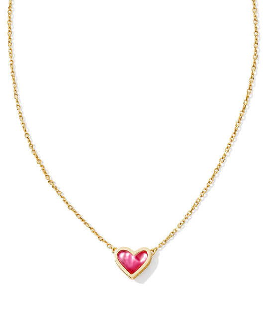 Kendra Scott - Necklace - Framed Ari Heart Gold Short Pendant - Azalea Illusion - Findlay Rowe Designs