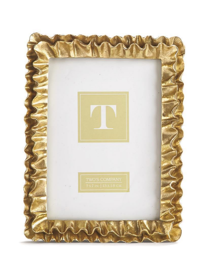 Two's Company- Gold Ruffles Photo Frame - Findlay Rowe Designs
