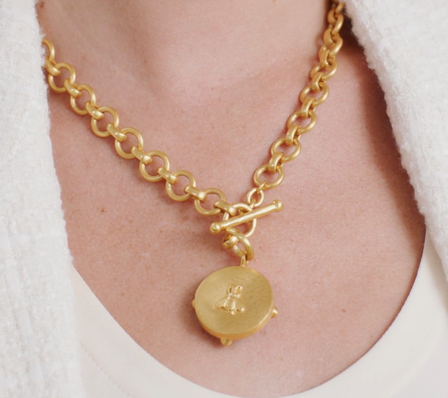 Julie Vos - Honeybee Demi Necklace - Iridescent Chalcedony Blue - Findlay Rowe Designs
