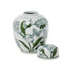 Ginger Jar with Lid - 7.5in Primrose and Lotus Chinoiserie - Green - Findlay Rowe Designs