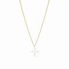 Julie Vos - Necklace - Gumdrop Cross Delicate - Pearl - Findlay Rowe Designs