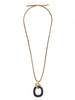 Necklace - Curved Oval Pendant Long - Findlay Rowe Designs