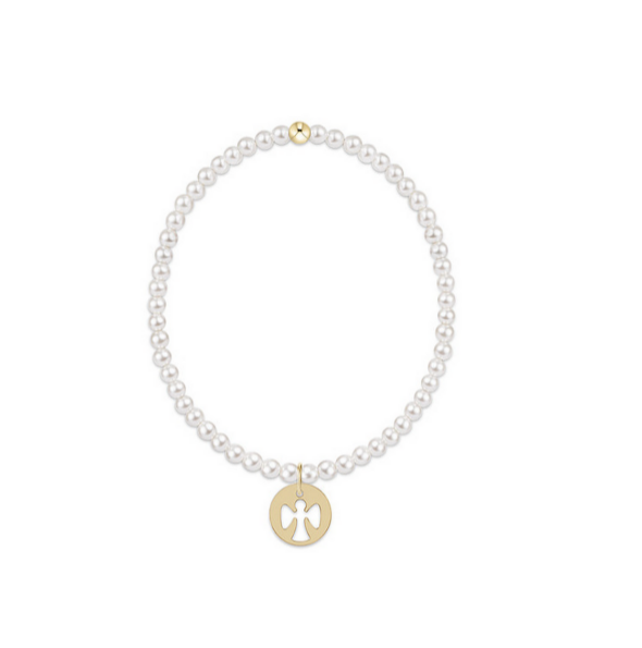 Enewton - Classic Pearl 3mm Bracelet - Guardian Angel Gold Disc - Findlay Rowe Designs