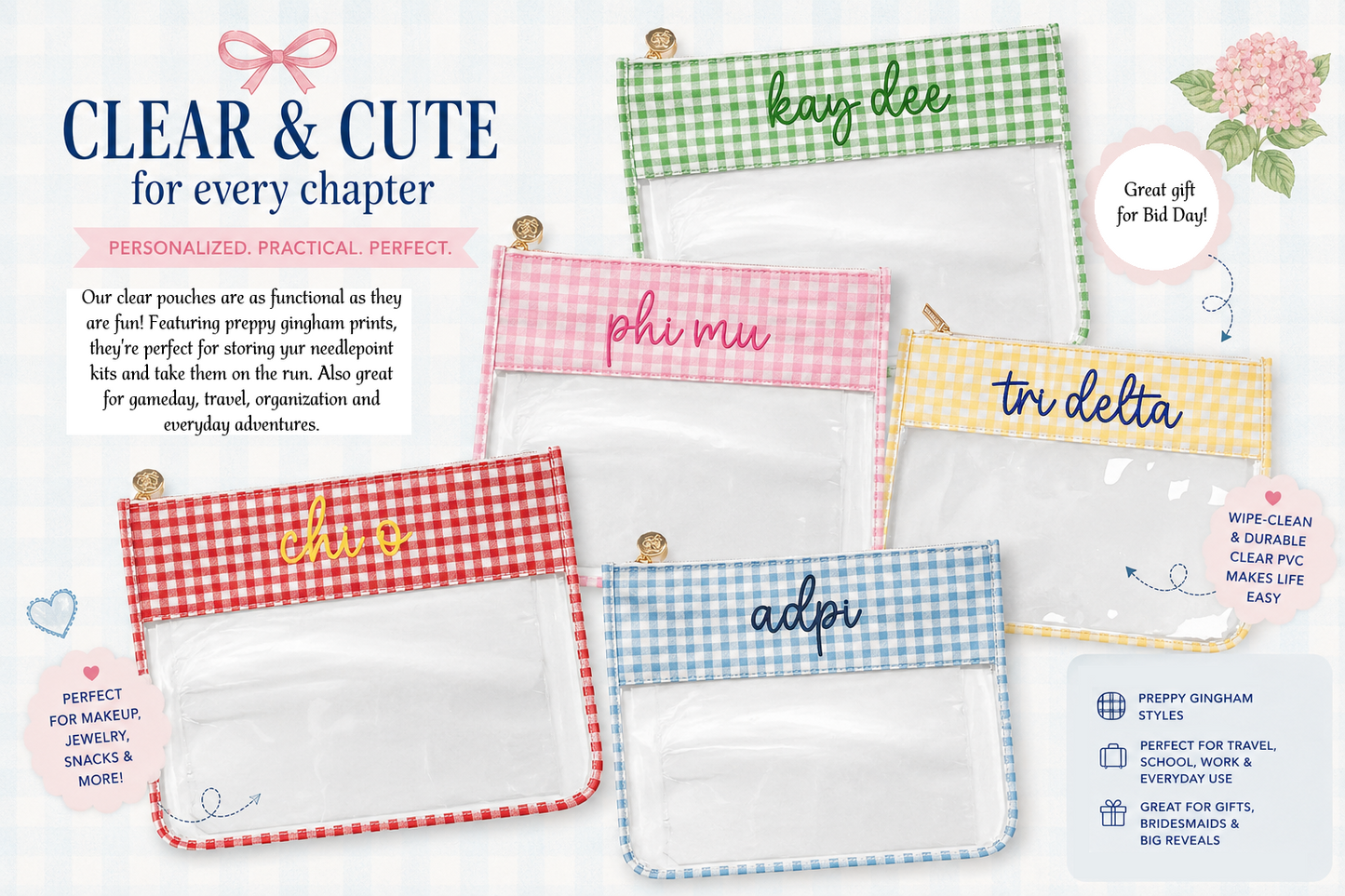 Duo Threads -  Needlepoint Storage Bag - Sorority - Findlay Rowe Designs
