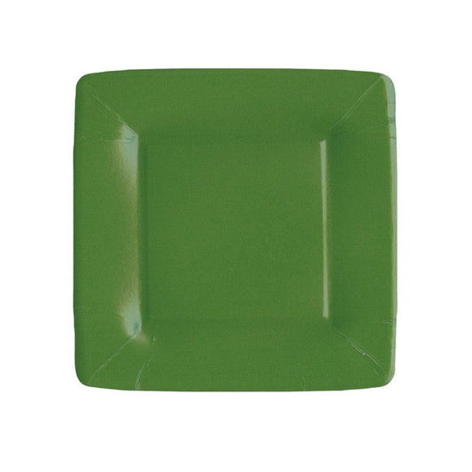 Caspari - Salad & Dessert Plates - Grosgrain Square Hunter Green