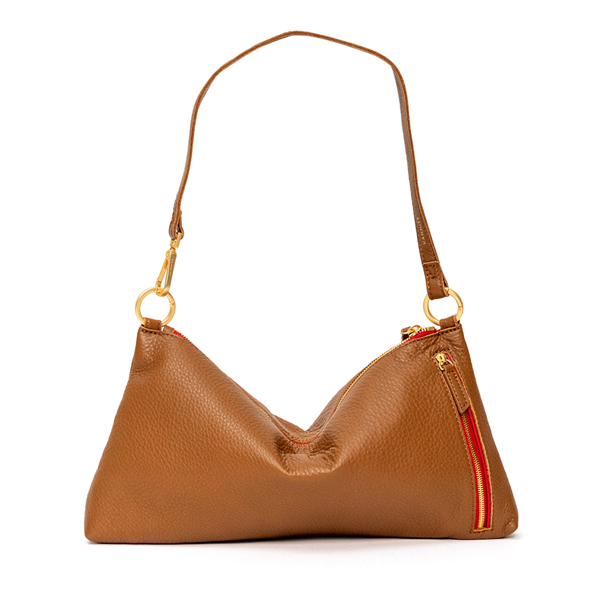 Hammitt - Kyle Medium Mahogany Pebble Brushed Gold - Red Zip - Findlay Rowe Designs