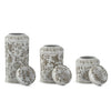 Chinoiserie Lidded Jars - Taupe & White - Findlay Rowe Designs
