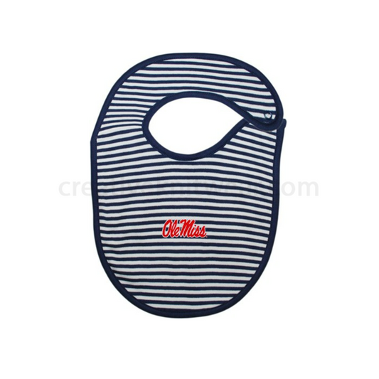 Creative Knitwear - Baby - Bib - Cotton Striped - Ole Miss - Findlay Rowe Designs
