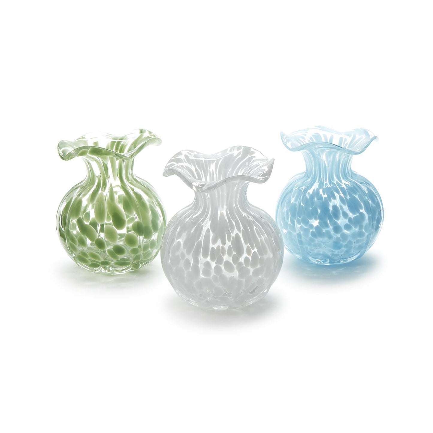 Vase - Ruffled Edge Spotted - Blue White or Green - Findlay Rowe Designs