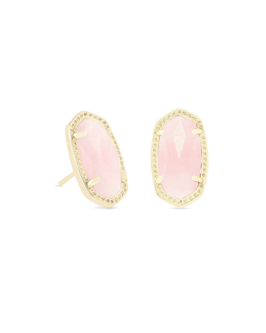 Kendra Scott - Earring - Ellie Stud - Gold Rose Quartz - Findlay Rowe Designs