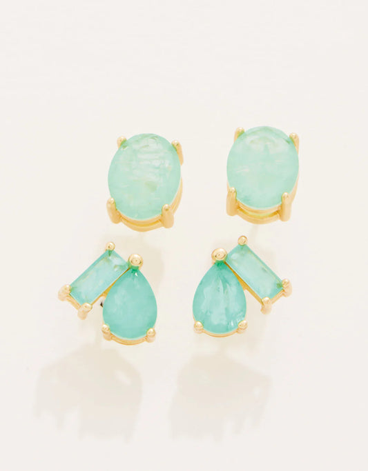 Spartina - Earring - Naiad Stud Set - Sea Foam
