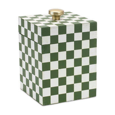 Green and White Checkered Decor Box