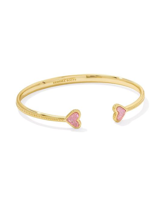 Kendra Scott - Bracelet - Ari Heart Gold Cuff  - Light Pink Drusy - Findlay Rowe Designs