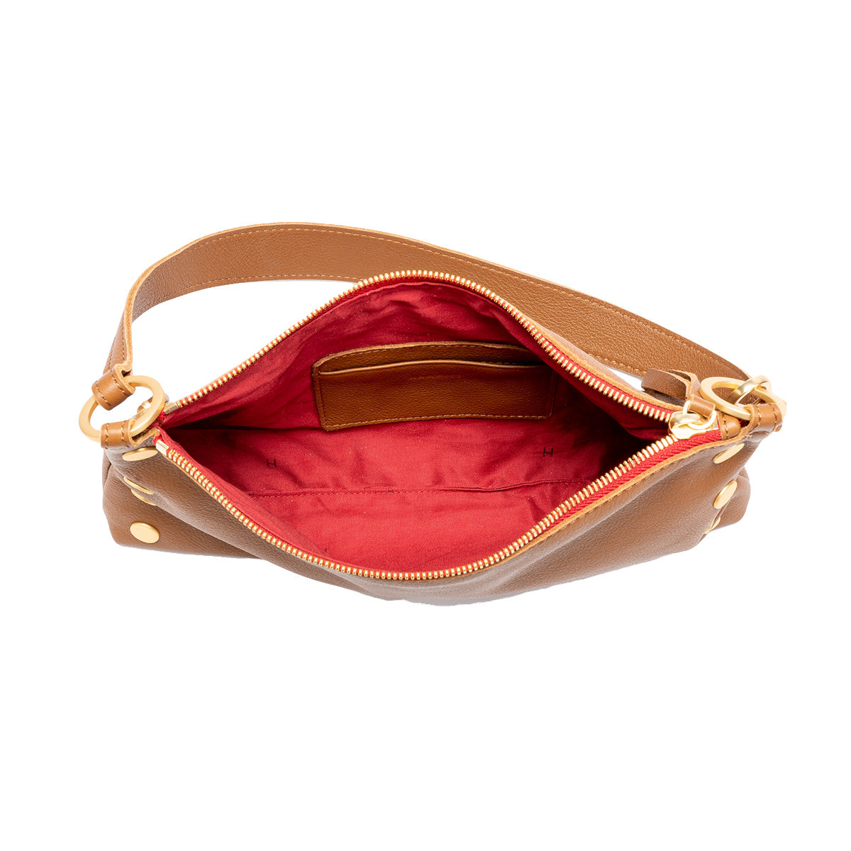 Hammitt - Kyle Small - Mahogany Pebble Brushed Gold - Red Zip - Findlay Rowe Designs