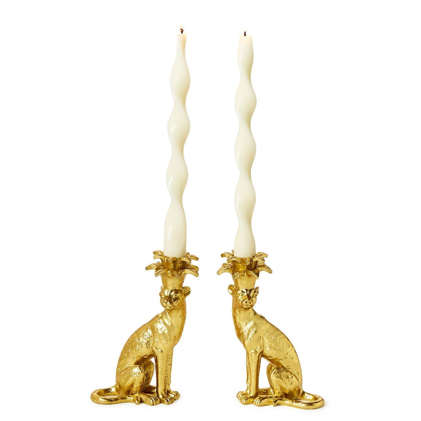Taper Candlestick - Gold Leopard