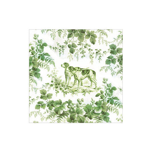Caspari - Cocktail Napkins - Hunting Toile Evergreen