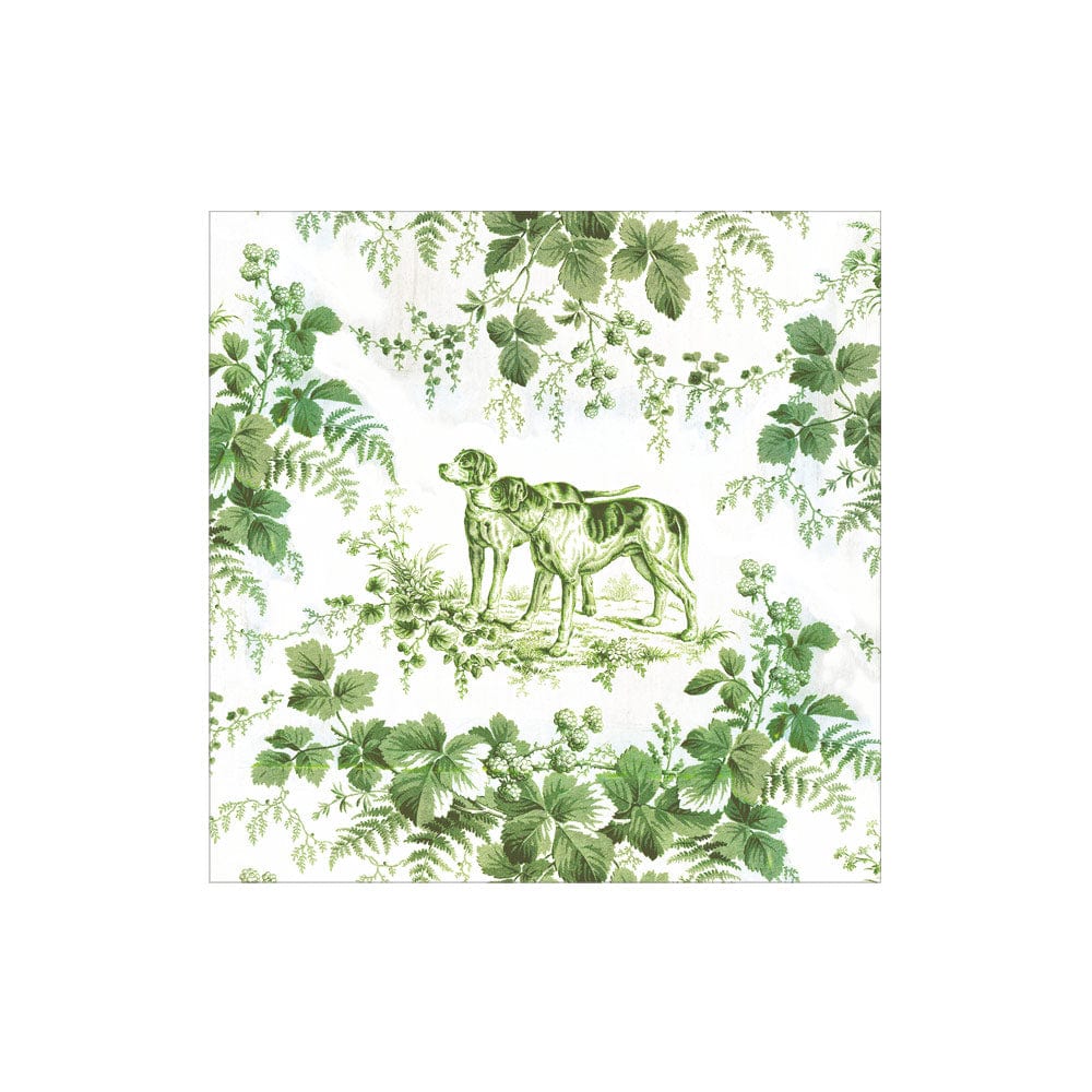 Caspari - Cocktail Napkins - Hunting Toile Evergreen