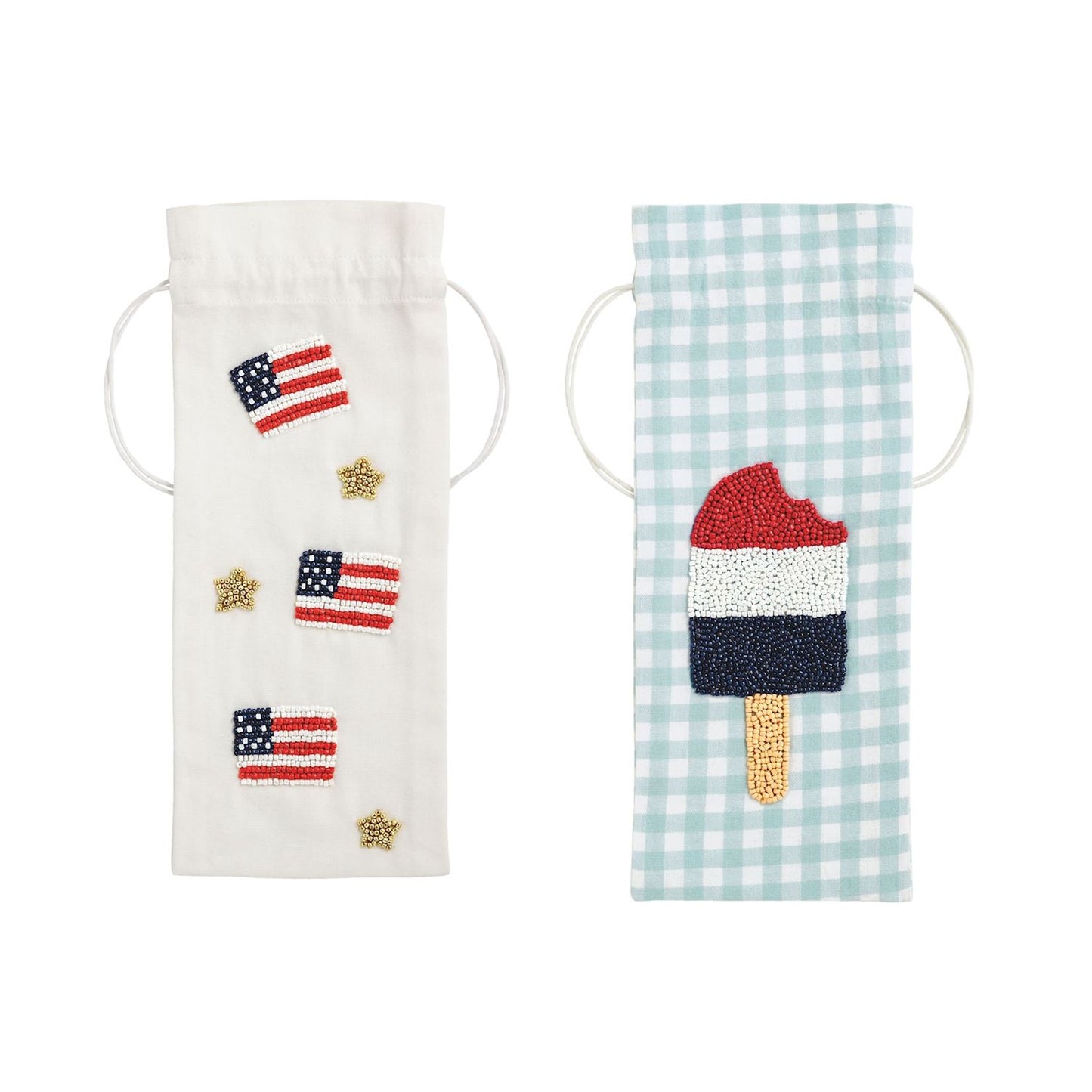 Mud Pie - Wine Bag - Beaded Americana - Findlay Rowe Designs