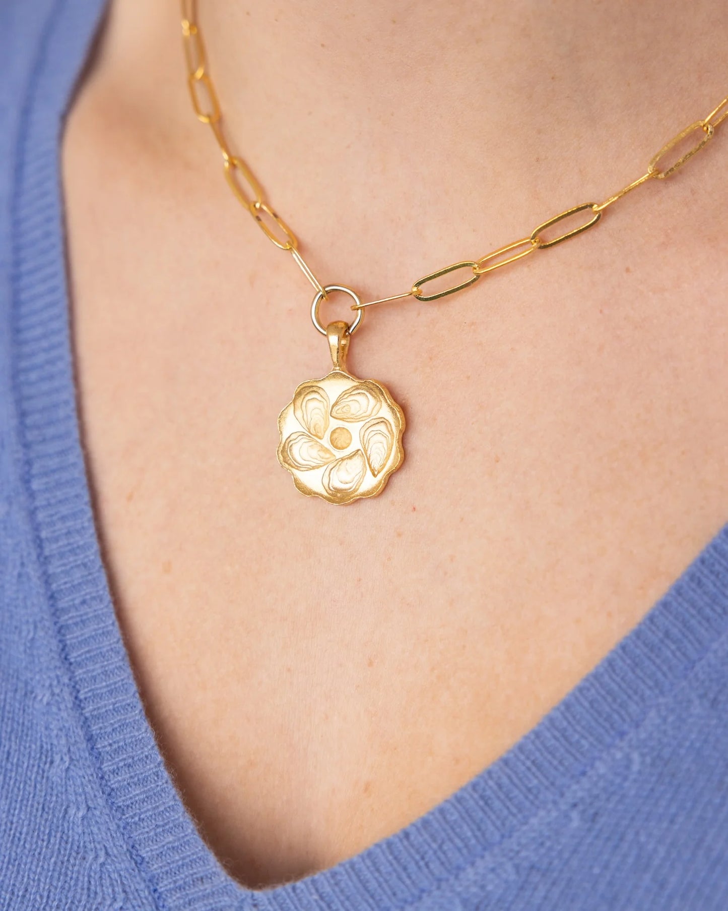 Susan Shaw - Necklace - Oyster Plate Paperclip - Findlay Rowe Designs