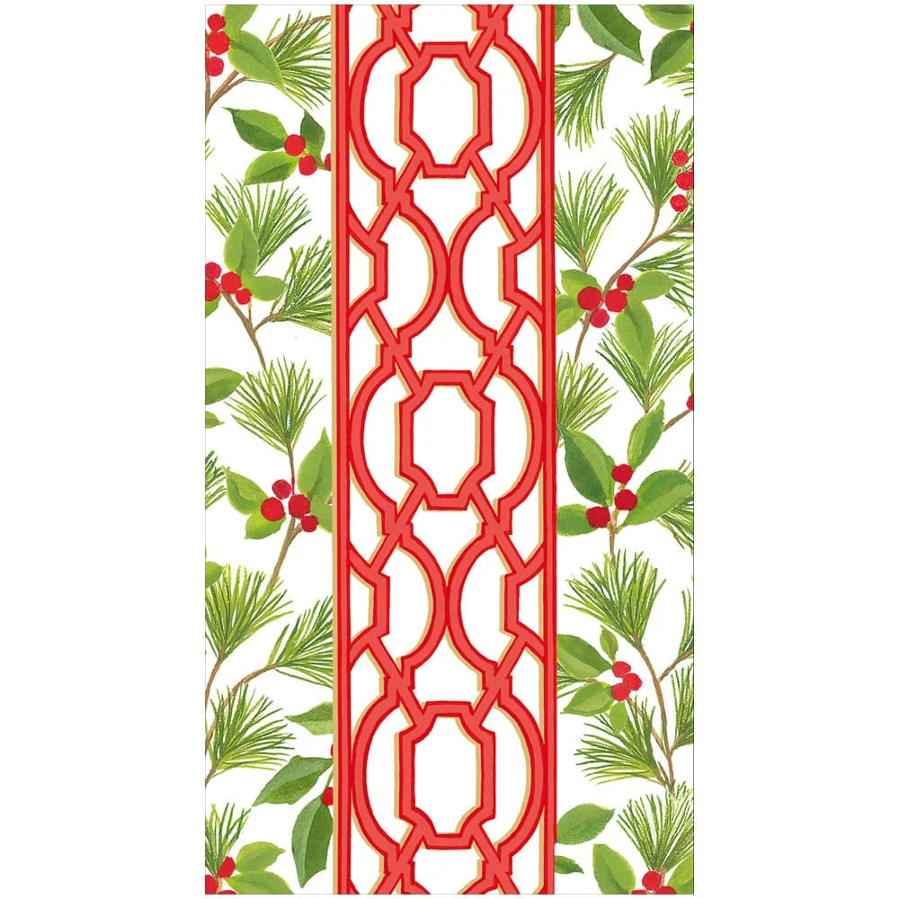 Caspari - Guest Towel - Knots And Greenery - Findlay Rowe Designs