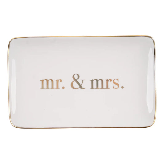 Glory Haus - Gold Mr. & Mrs. Trinket Tray - Findlay Rowe Designs