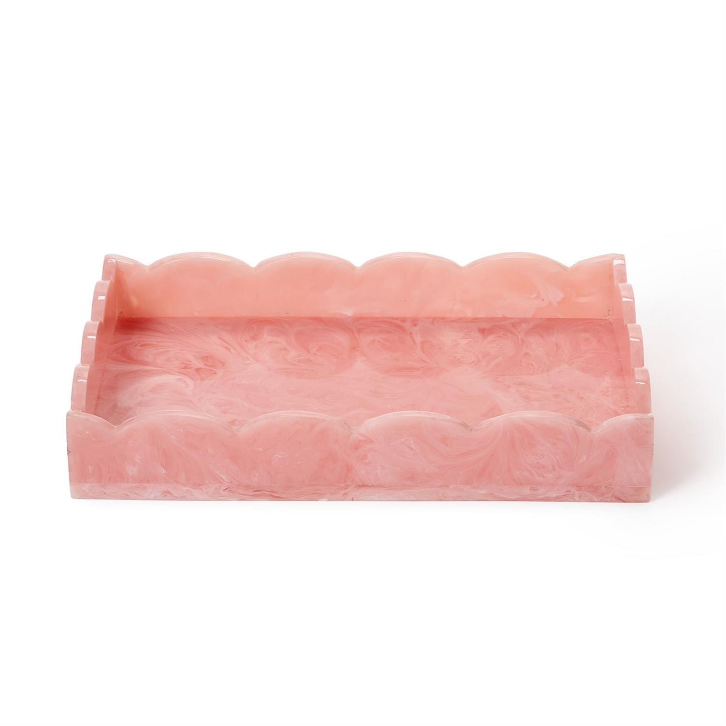 Tray - Scallop Resin - Pink Swirl - Findlay Rowe Designs